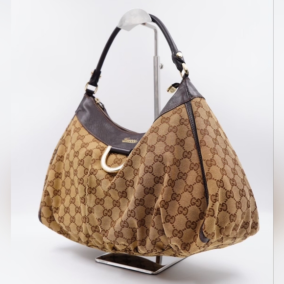 AT26❤️ Gucci GG Canvas Abbey D-Ring Hobo Handbag - Picture 4 of 13